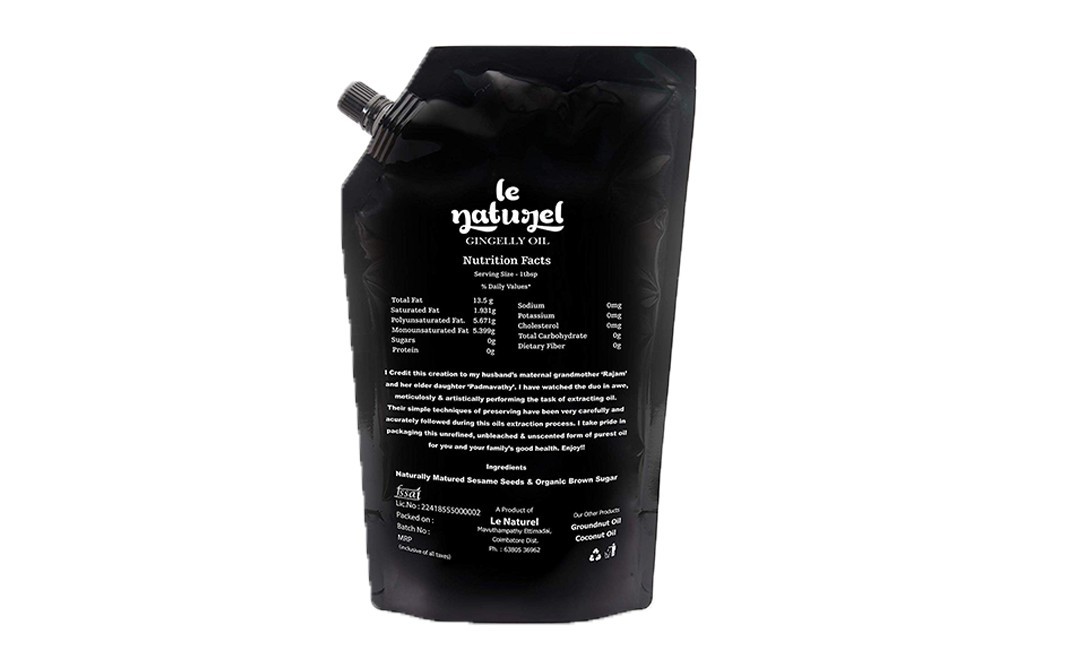 Le Naturel Gingelly Oil    Pouch  1 litre
